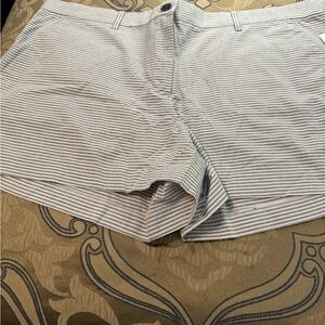Striped Gray and White Shorts